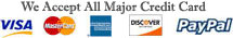 We Accept all major credit cards: Visa Master PayPal